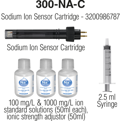 Horiba 300-NA-C Elektrode mit drei Kalibrierlösungen und 2,5ml Pipette